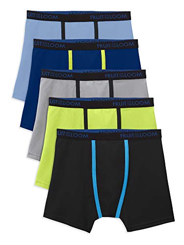Fruit of the Loom Boys 5 Pack Breathable Boxer Brief Underwear