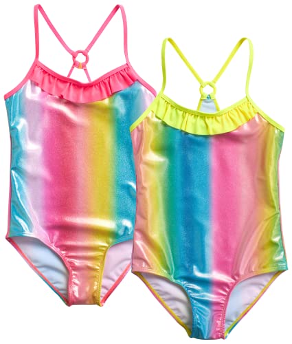 Real Love Girls' Bathing Suit - 2 Pack Tie Dye One-Piece Swimsuit