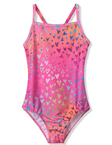 TENVDA One Piece Swimsuit for Girls 7-8 Years Old