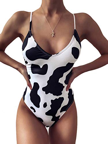 Cow Print Bodysuit Swimsuit