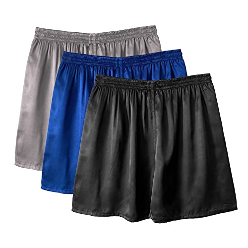 QAIKYUNE Men's Satin Boxers Shorts