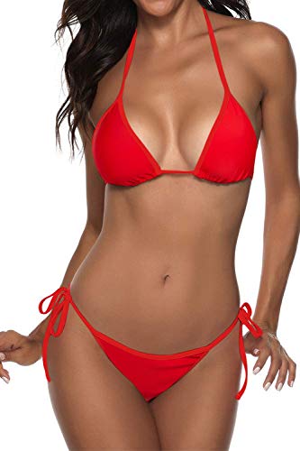 Women's Red String Bikini Set