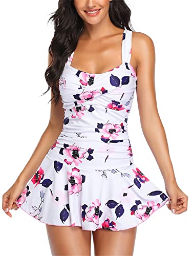 Floral Swimdress with Tummy Control - MiYang Women's