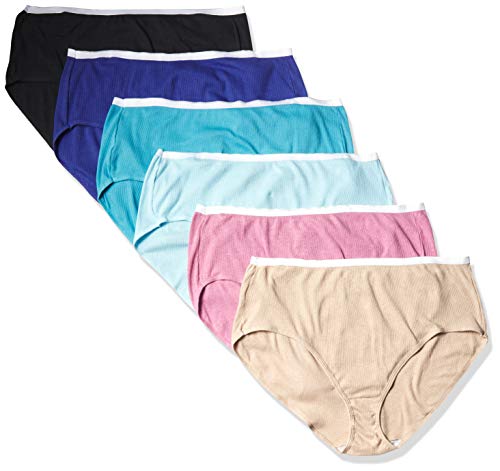 JUST MY SIZE Ribbed Cotton 6-pack Briefs