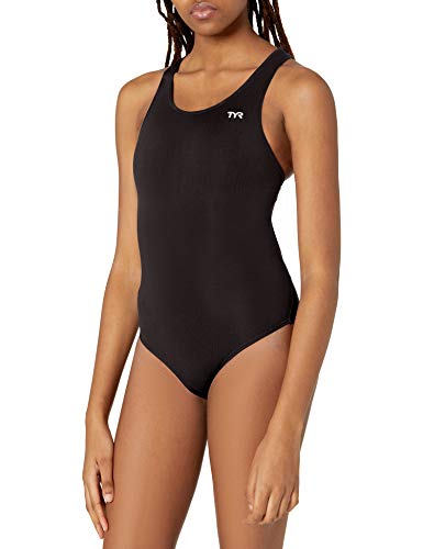 TYR Women's Durafast Elite Maxfit Swimsuit, Black, Size 36
