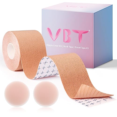 VBT Boob Tape - Breast Lift Tape with Silicone Nipple Covers