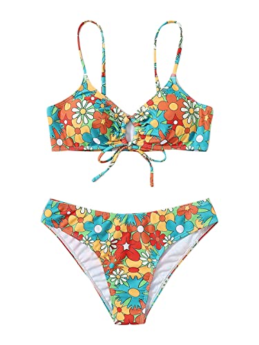 SOLY HUX Women's Floral Print Bikini Bathing Suit
