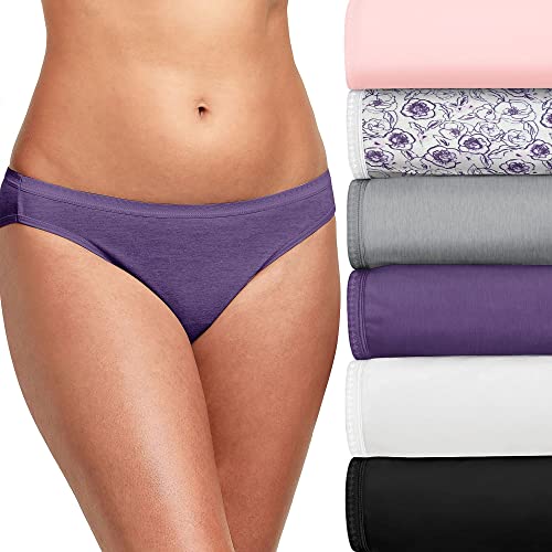 Hanes Ultimate Women's 6-pack Breathable Cotton Panty Bikini Style Underwear