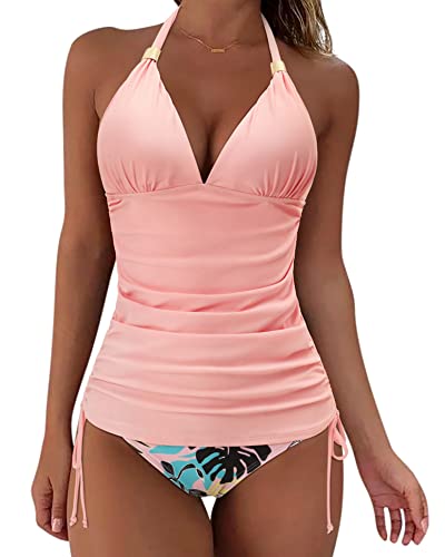 SUUKSESS Women Halter Tankini Bathing Suits