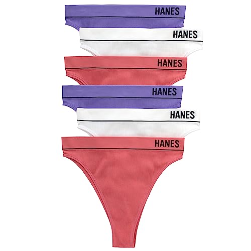 Hanes Women's Seamless Rib Hi-Rise Cheeky Panties Pack