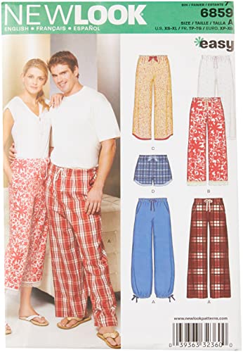 Simplicity Sewing Misses' and Mens' Pajama Pants and Shorts Sewing Pattern Kit