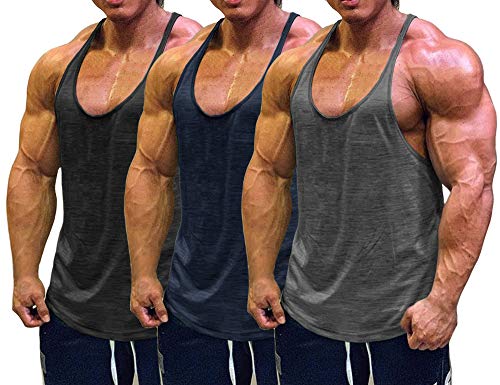 Muscle Cmdr Men's Stringer Tank Tops 3 Pack - Gym Fitness