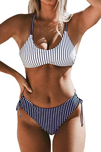 CUPSHE Women Stripe Bikini Sets
