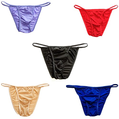Mlovew Men's Silky Bugle Pouch Tanga Underwear Brief Bikini