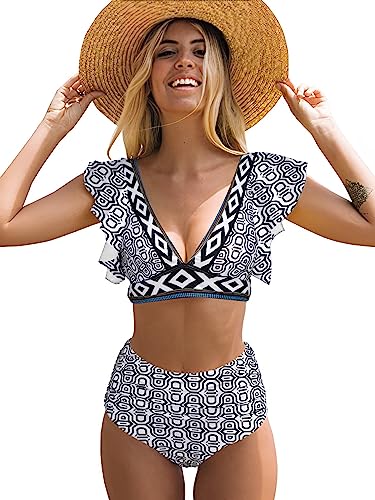 Soucrat Ruffle High Waisted Bikini