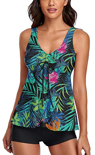 Modest Tankini Swimsuit for Women with Boyshort