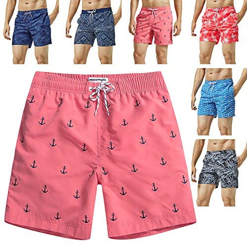 Mens Quick Dry Anchor Swim Trunks with Mesh Lining