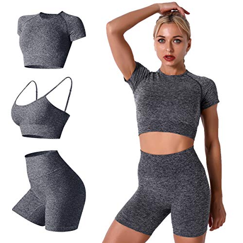 Stylish 3 Piece Seamless Yoga Outfits for Women