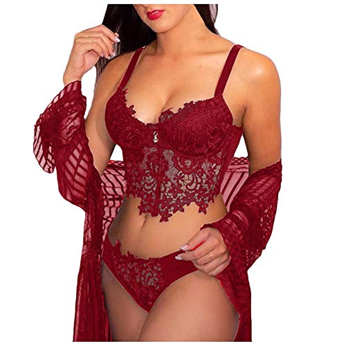 Youmymine Pleated Lingerie Set for Women
