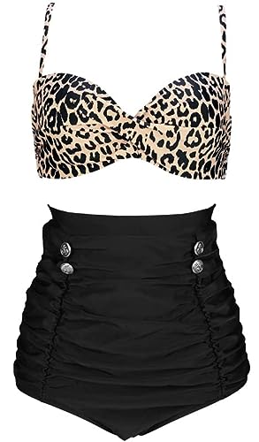 COCOSHIP Leopard & Black Women's Bikini Set