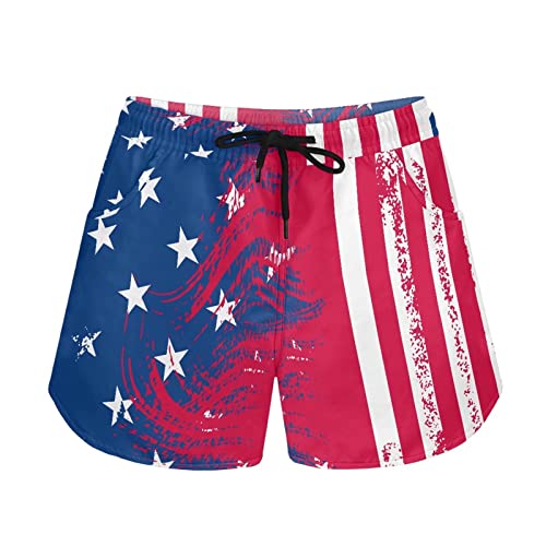 American Flag Print Beachwear Casual Short Pants