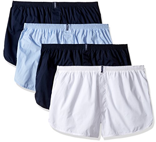 Jockey Men's Tapered Boxer - 4 Pack, Icy Blue/White/Navy, L