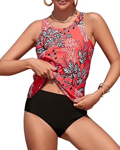 Floral Two Piece Tankini Swimsuit for Women