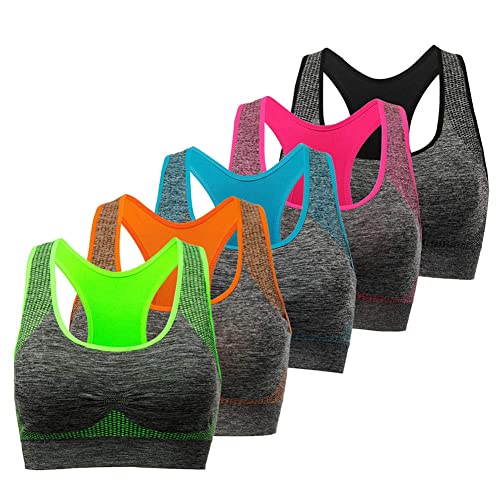 Women's Medium Support Yoga Gym Activewear Bras with Pocket