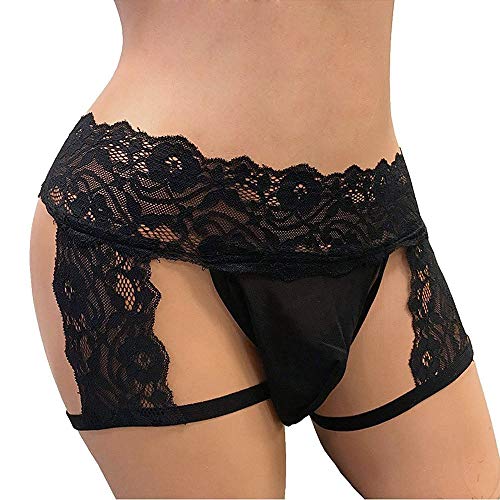 Mens Lace Panties Sexy Underwear Boxer Briefs