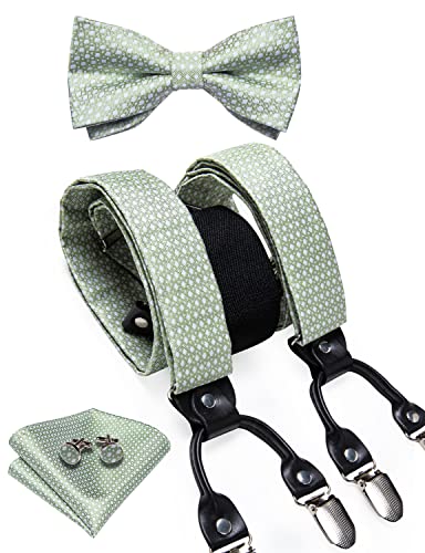 Sage Green Suspender and Bow Tie Set