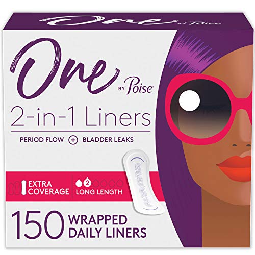 One by Poise Panty Liners - 2-in-1 Period & Bladder Leakage Daily Liners