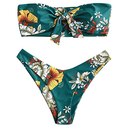 Floral Print Bandeau Bikini Set
