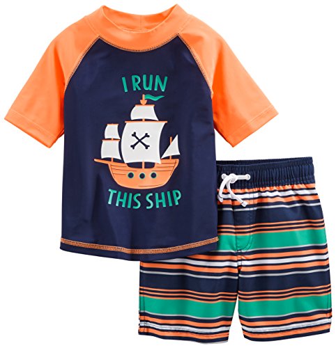 Simple Joys Carter's Toddler Boys' Swimsuit Trunk and Rashguard Set