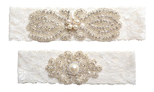 Wedding Bridal Garter Belt Set with Rhinestones Lace