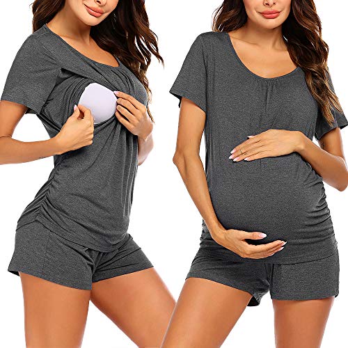 Ekouaer Nursing Pajamas for Breastfeeding Nursing Maternity Sleepwear