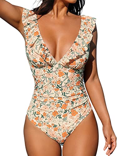 CUPSHE Floral Print One Piece Swimsuit