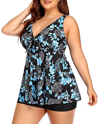 Yonique Plus Size Tankini Swimsuit with Shorts