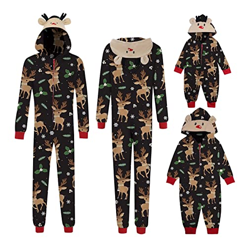 Christmas Pajamas for Family Elk Printed Long Sleeve Top and Pants Set