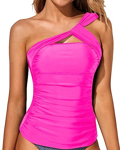 Hot Pink Tankini Top Swim Tops - Tempt Me Women