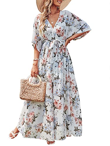 ANRABESS Women’s Floral Print Kimono Maxi Dress