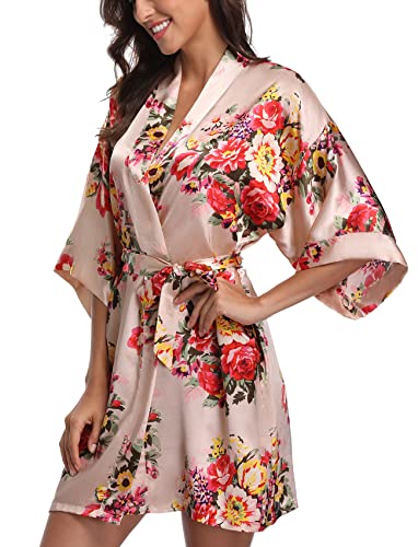 Floral Satin Robes for Women