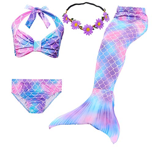 Mermaid Princess Bikini Set for Swimming Girls
