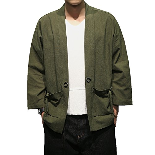 Men's Cotton Kimono Cardigan Jacket