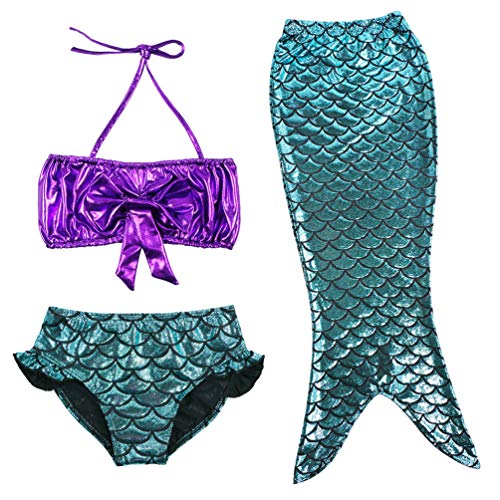 Kids Girls Fancy Princess Swimmable Mermaid Tail Set