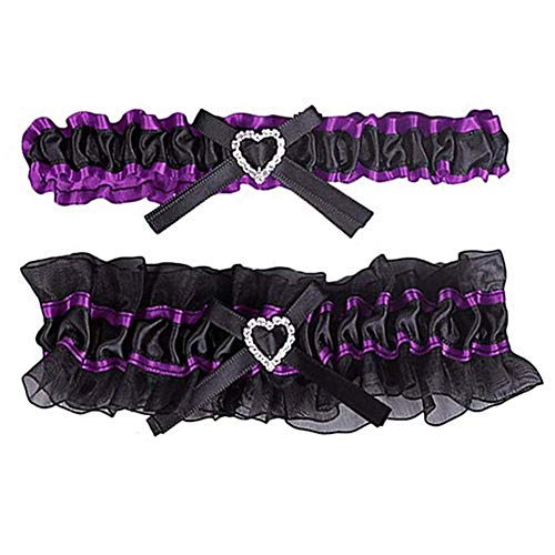 Purple Lace Garter Set