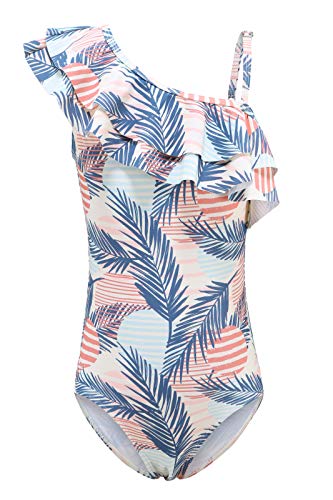 One Shoulder Floral Swimsuit for Girls