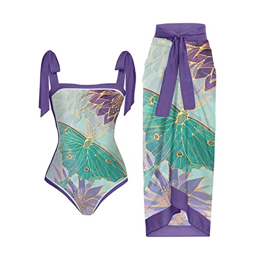 Cute Swimsuit Bikini Set for Women Purple 2X