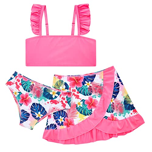 ALISISTER Girls Swimsuit 3 Piece Hawaiian Tropical Bikini