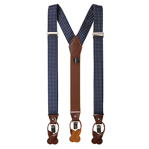 Jacob Alexander Men's Polka Dot Suspenders - Navy