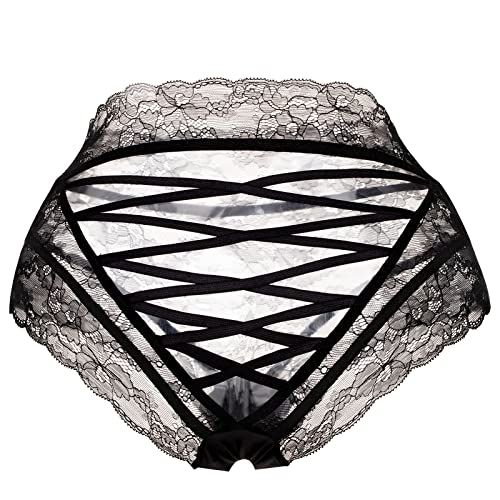 Sexy Lace Criss Cross High Waist Bikini Panties